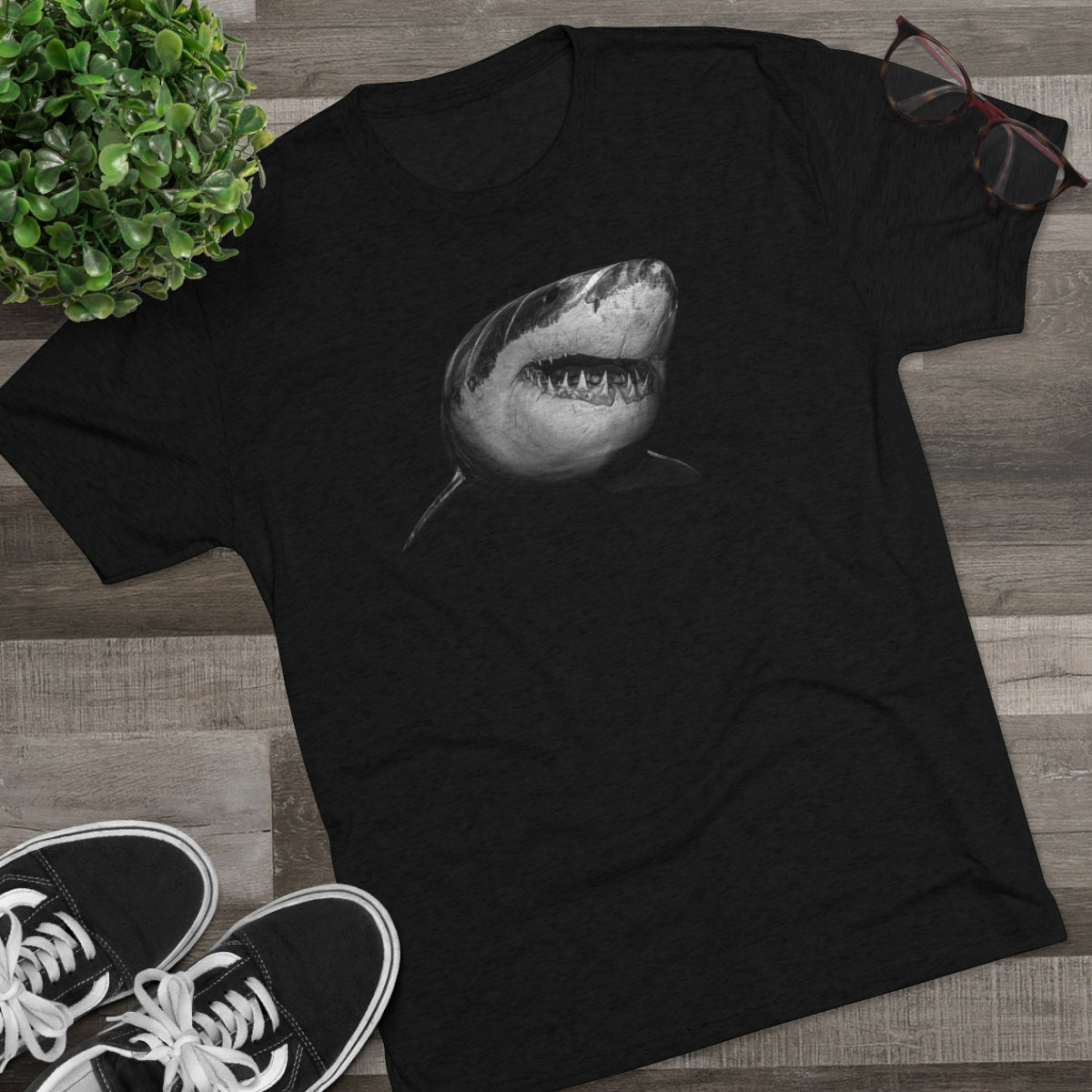Great White Shark T-shirt (Unisex Tri-Blend Crew Tee)